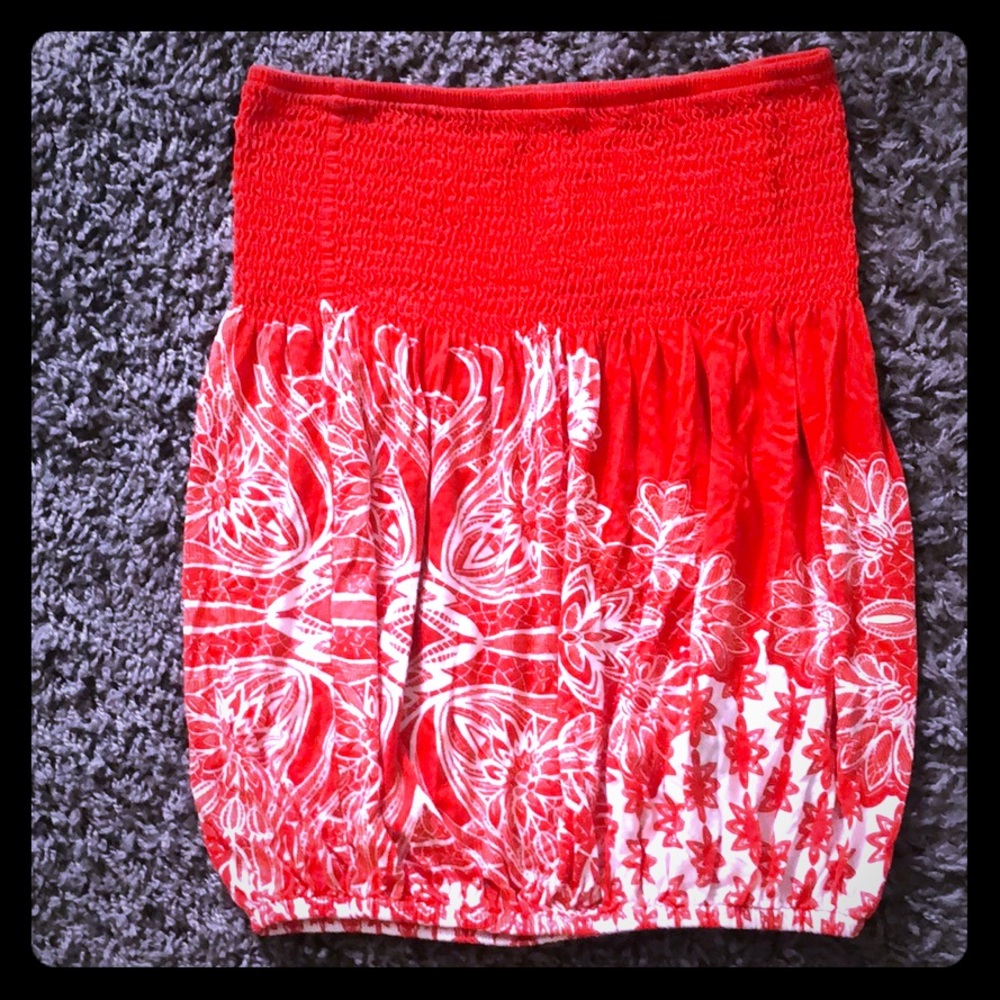 Coral printed tube top